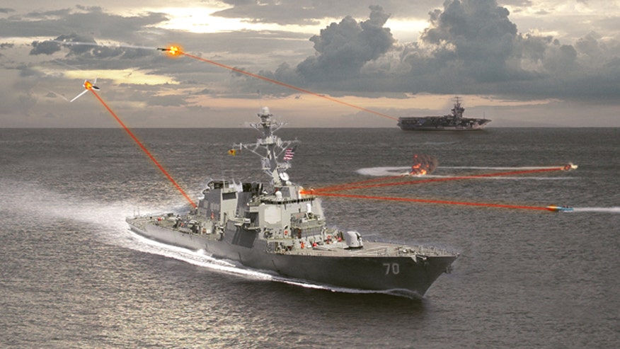 Navy Laser Defense Testing illo